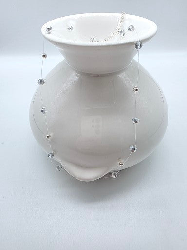 Halsband i silver 925 med kristaller & silverkulor