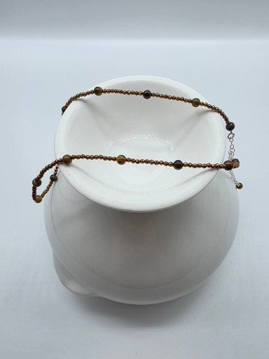 Halsband i silver 925 med kristaller & naturliga stenar