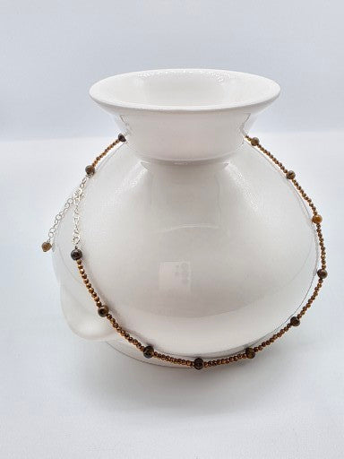 Halsband i silver 925 med kristaller & naturliga stenar