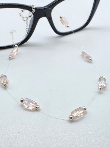 Halsband i silver 925 med rosa kristaller & silverkulor