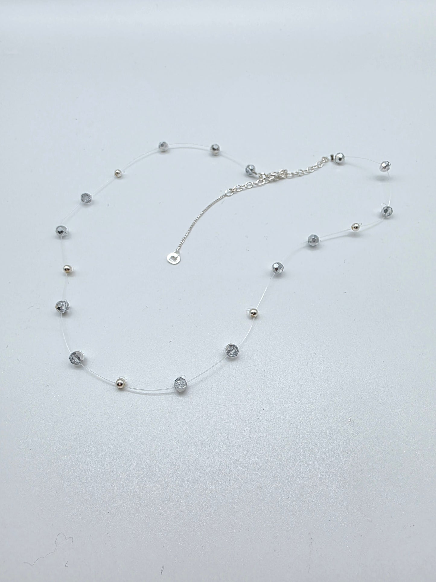 Halsband i silver 925 med kristaller & silverkulor