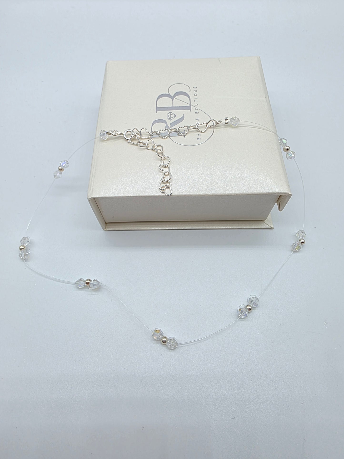 Floating Halsband med Glaskristaller och 925 Silverkulor