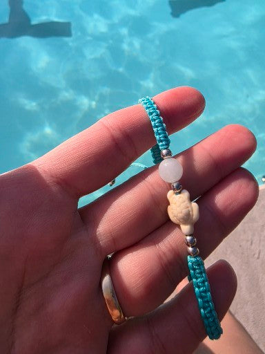 Turkost Armband med Sköldpadda och Halvädelsten