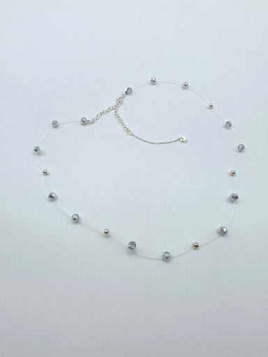Halsband i silver 925 med kristaller & silverkulor