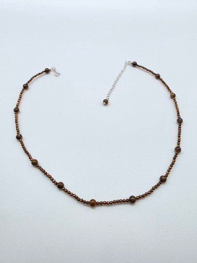 Halsband i silver 925 med kristaller & naturliga stenar