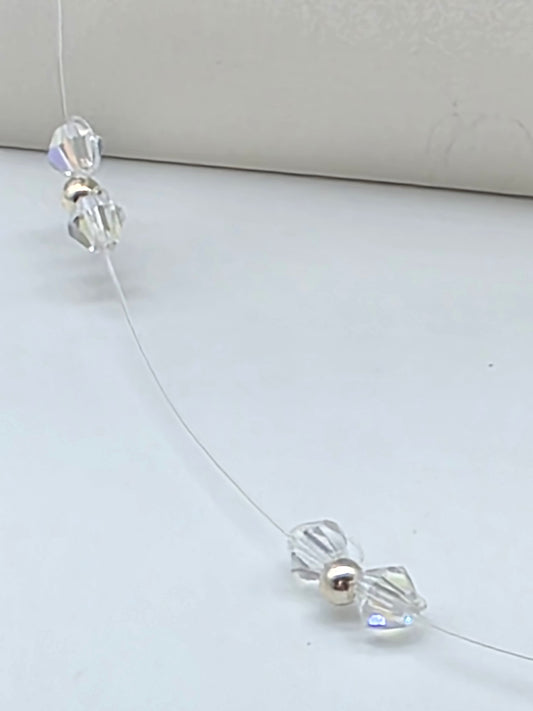Floating Halsband med Glaskristaller och 925 Silverkulor