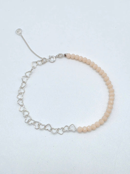 Armband i silver 925 med ljusrosa kristaller