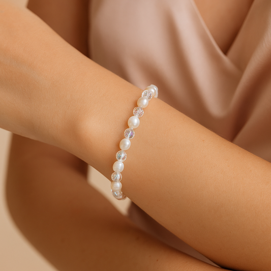 Elegant Armband i Silver med Kristaller